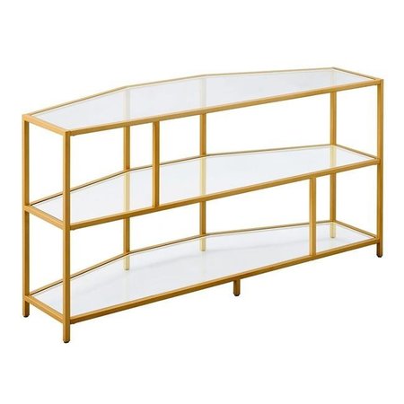 HUDSON & CANAL Henn & Hart TV0572 Clark Brass TV Stand - 25 x 48 x 16 in. TV0572